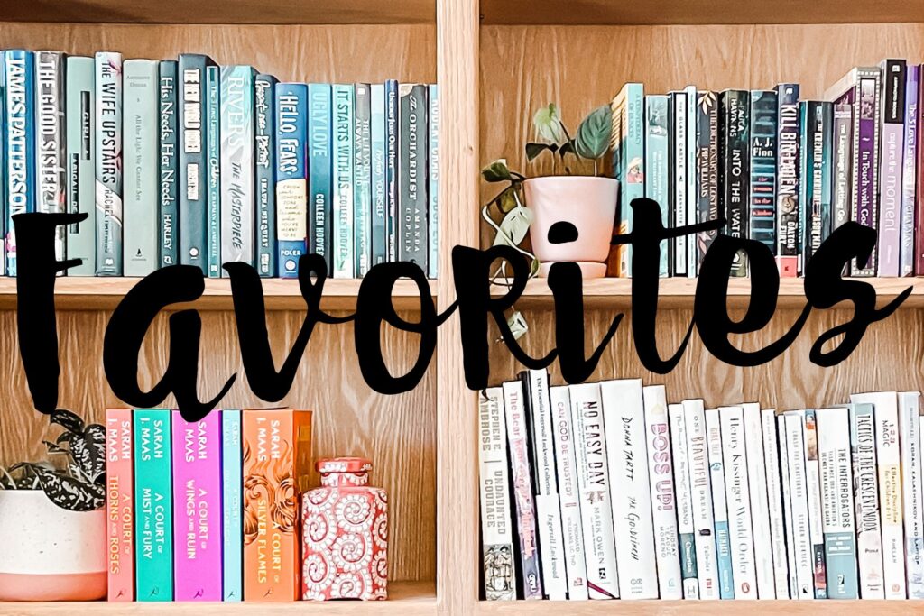 photo of bookshelf with the word "favorites_